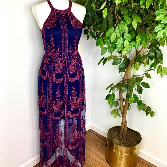 Altar’d State Onawei Plum Multi Lace Maxi S - Picture 2 of 13